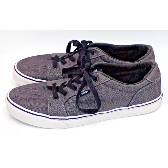 Vans Other - Vans Off The Wall Skate Shoes Authentic Herringbone Lace Up Casual Gray Size 12